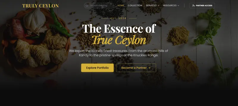 Screenshot of Truly Ceylon