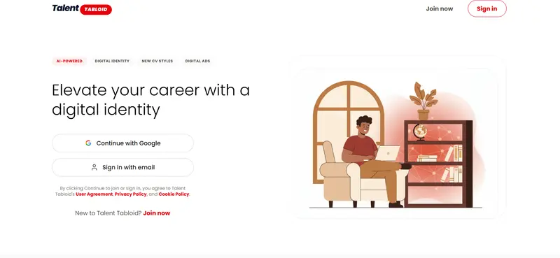 Screenshot of Talent Tabloid